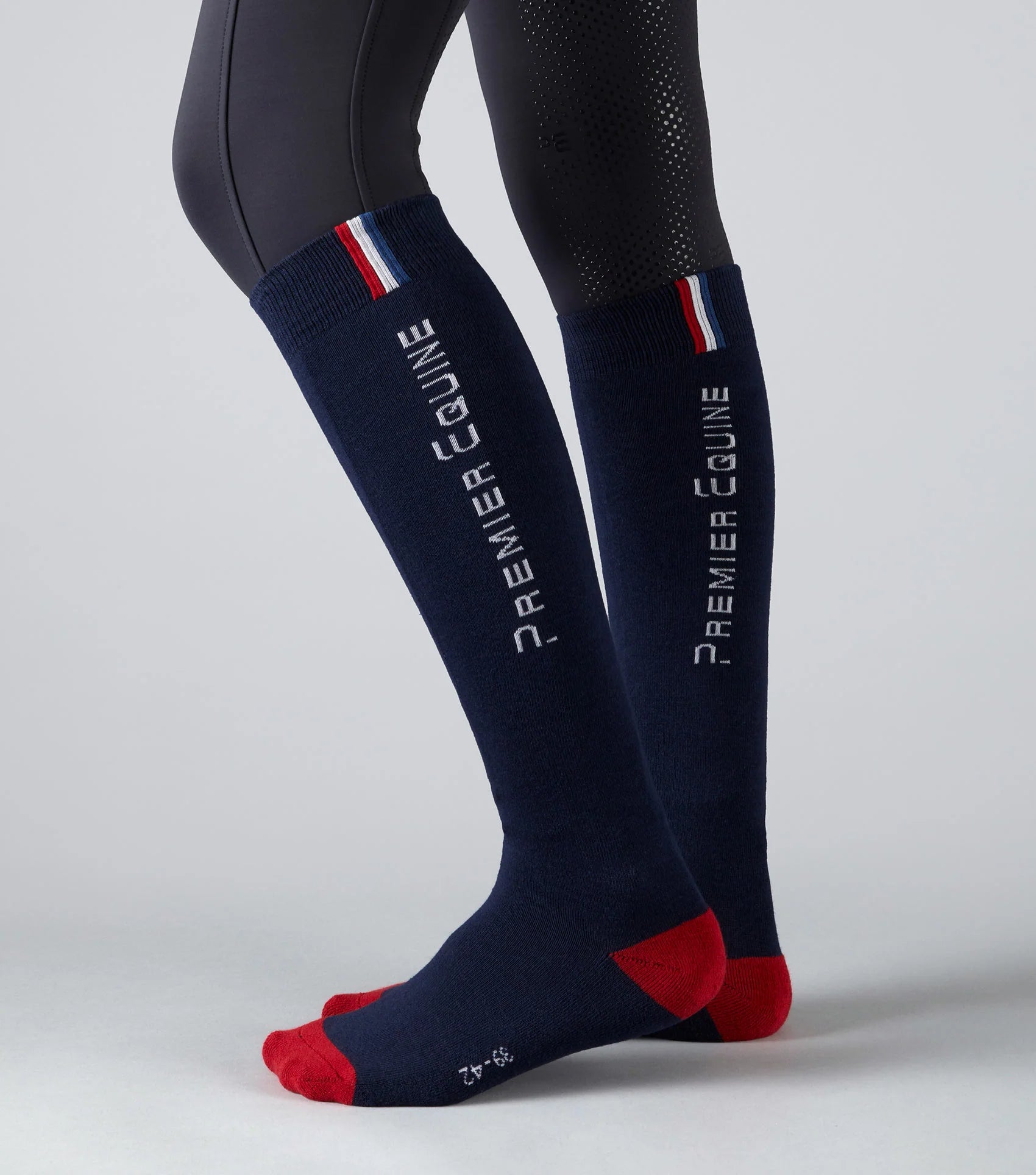 PREMIER EQUINE Sports Series Riding Socks - Knee High Navy Socks for Horse Riding