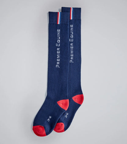 Premier Equine Sports Series Riding Socks - Knee High, Navy, Equestrian Gear