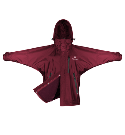 EQUIDRY women's waterproof short blouson style horse riding jacket in plum/plum