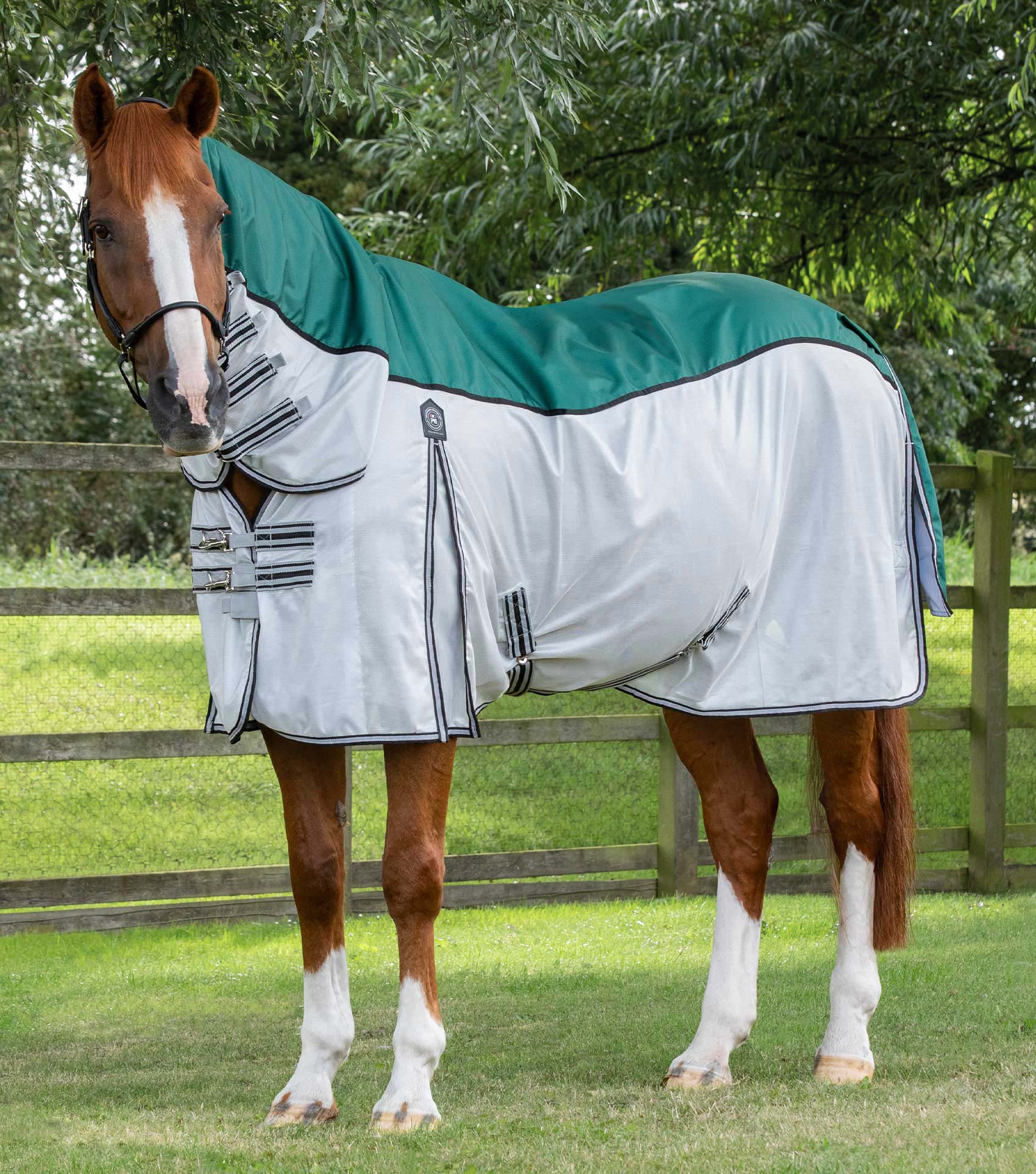 Premier Equine ShowerTex Fly Rug with Surcingles Green