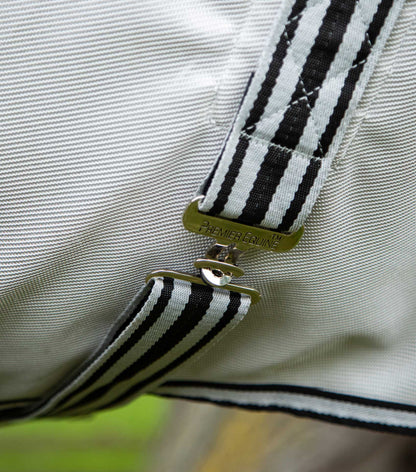 Premier Equine Showertex Fly Rug detail: Waterproof horse rug with striped surcingles for fly protection at Equiflair. #horserug