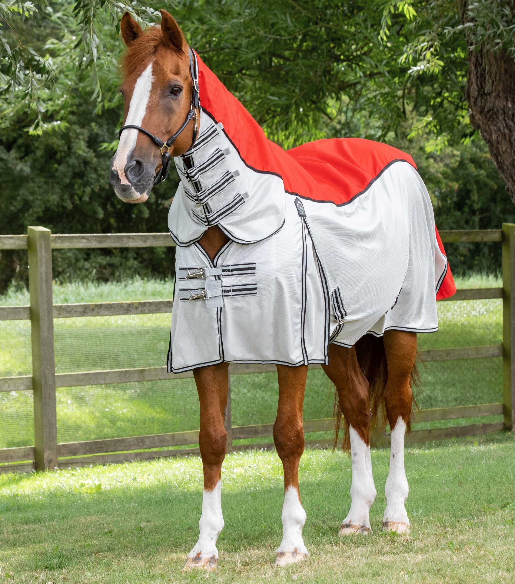 Premier Equine ShowerTex Fly Rug with Surcingles Red