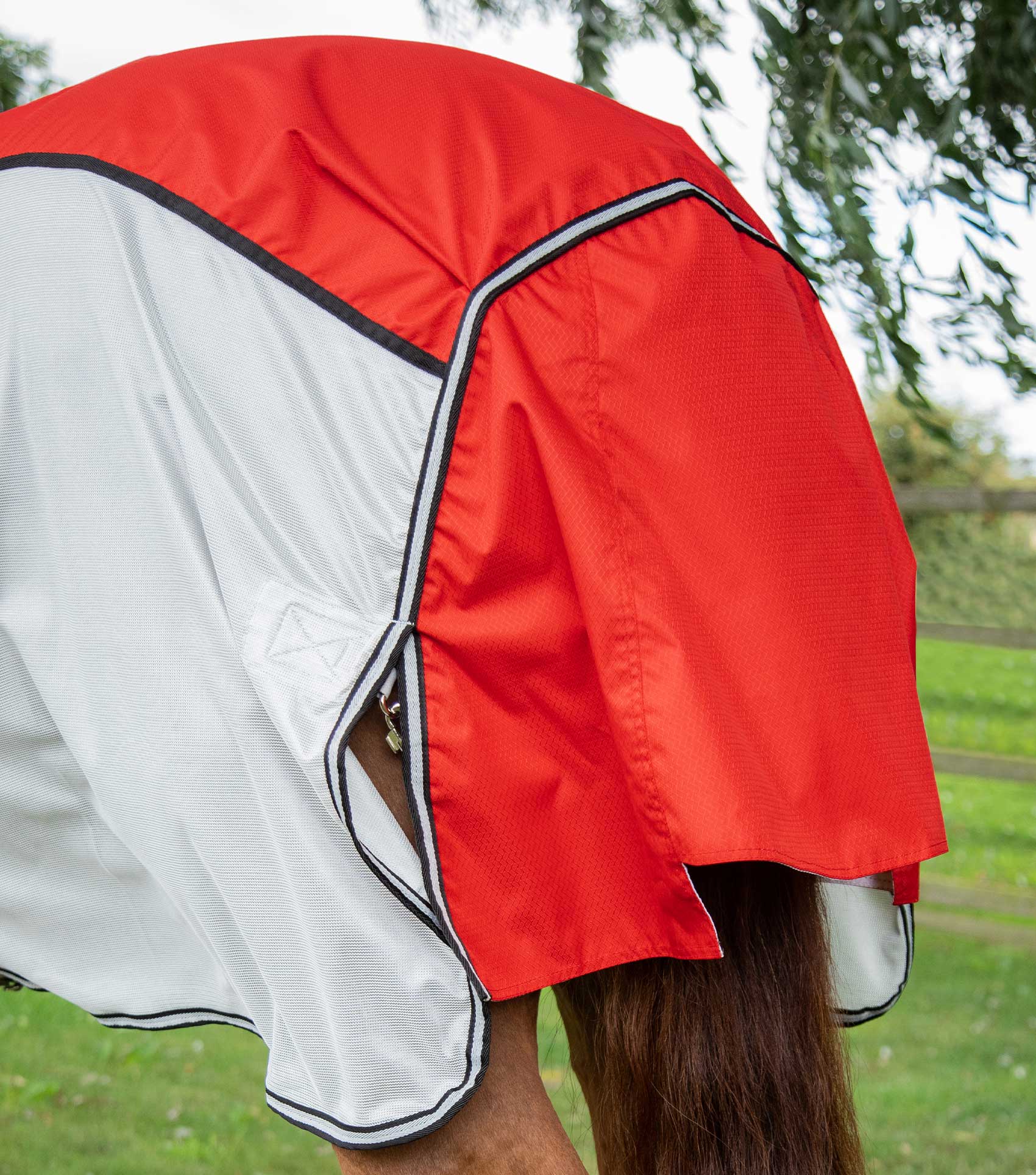 Premier Equine ShowerTex Fly Rug with Surcingles Red