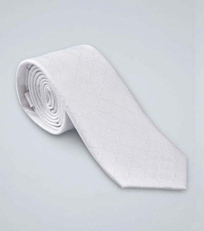 Premier Equine Men's White Silk Tie - Handmade Elegant Accessory