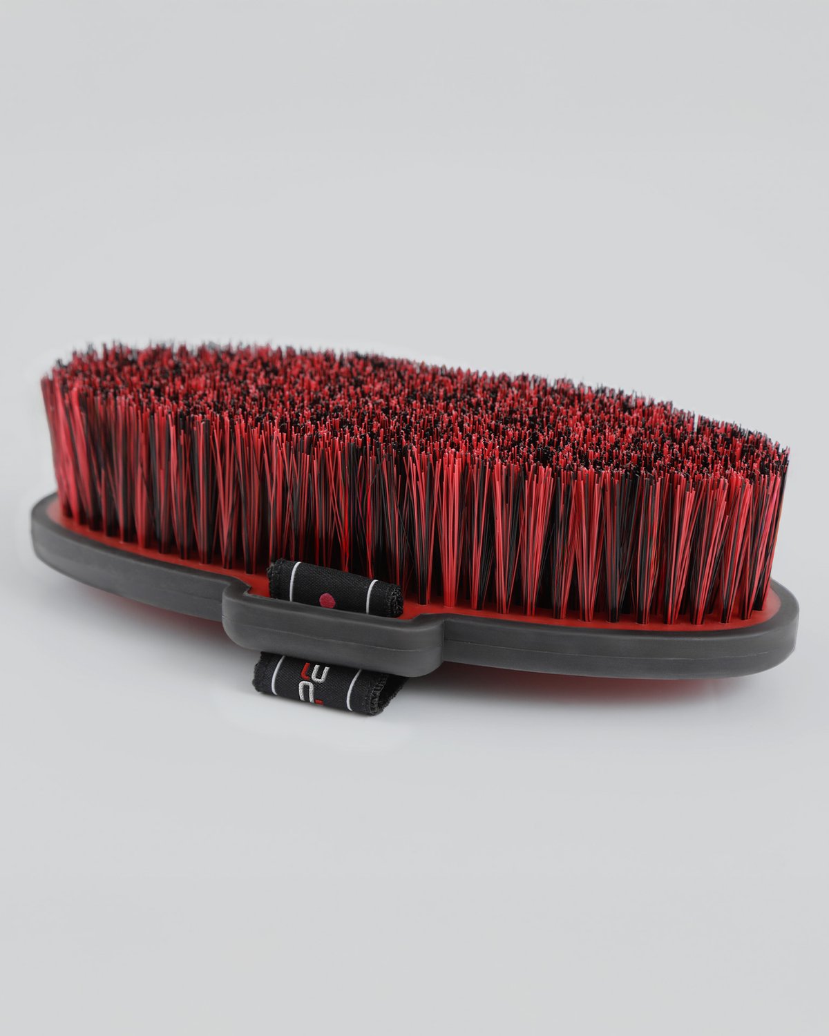 Premier Equine Soft-Touch Black & Red Horse Grooming Brush - Equiflair | Gentle Bristles, Comfortable Grip