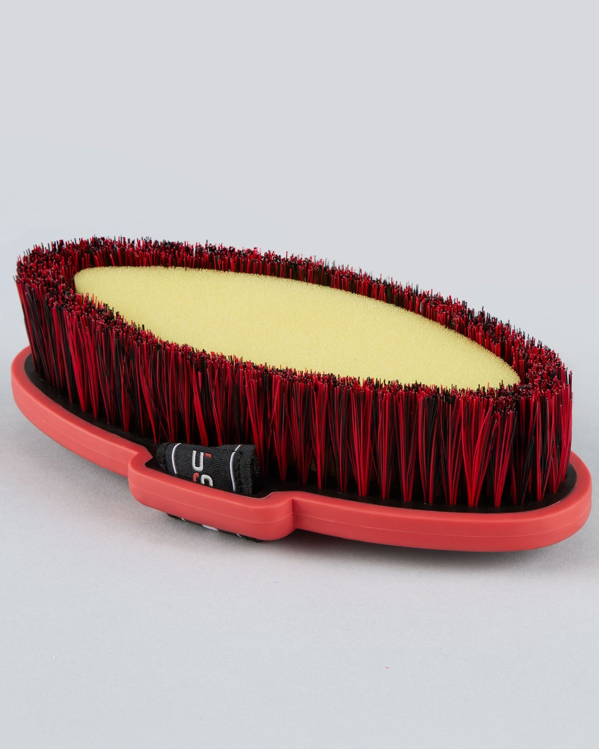 Premier Equine Soft-Touch Body Wash Brush - Black & Red - Horse Grooming Brush for Washing, Mud Removal