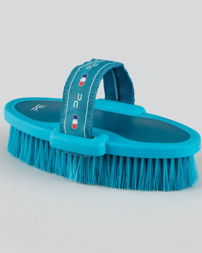 PREMIER EQUINE Soft-Touch Body Wash Brush - Med Blue & Peacock | Equiflair