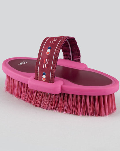 Premier Equine Soft-Touch Body Wash Brush - Wine & Fuchsia horse grooming tool