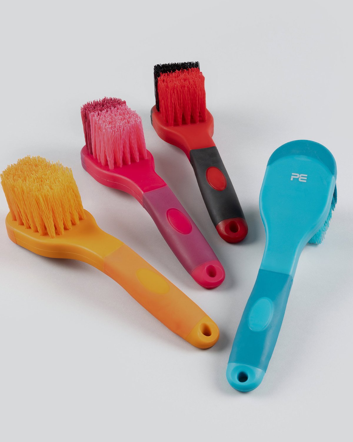 PREMIER EQUINE Soft-Touch Bucket Brushes - Black/Red, Yellow, Pink, Blue - Horse Cleaning Grooming Tool