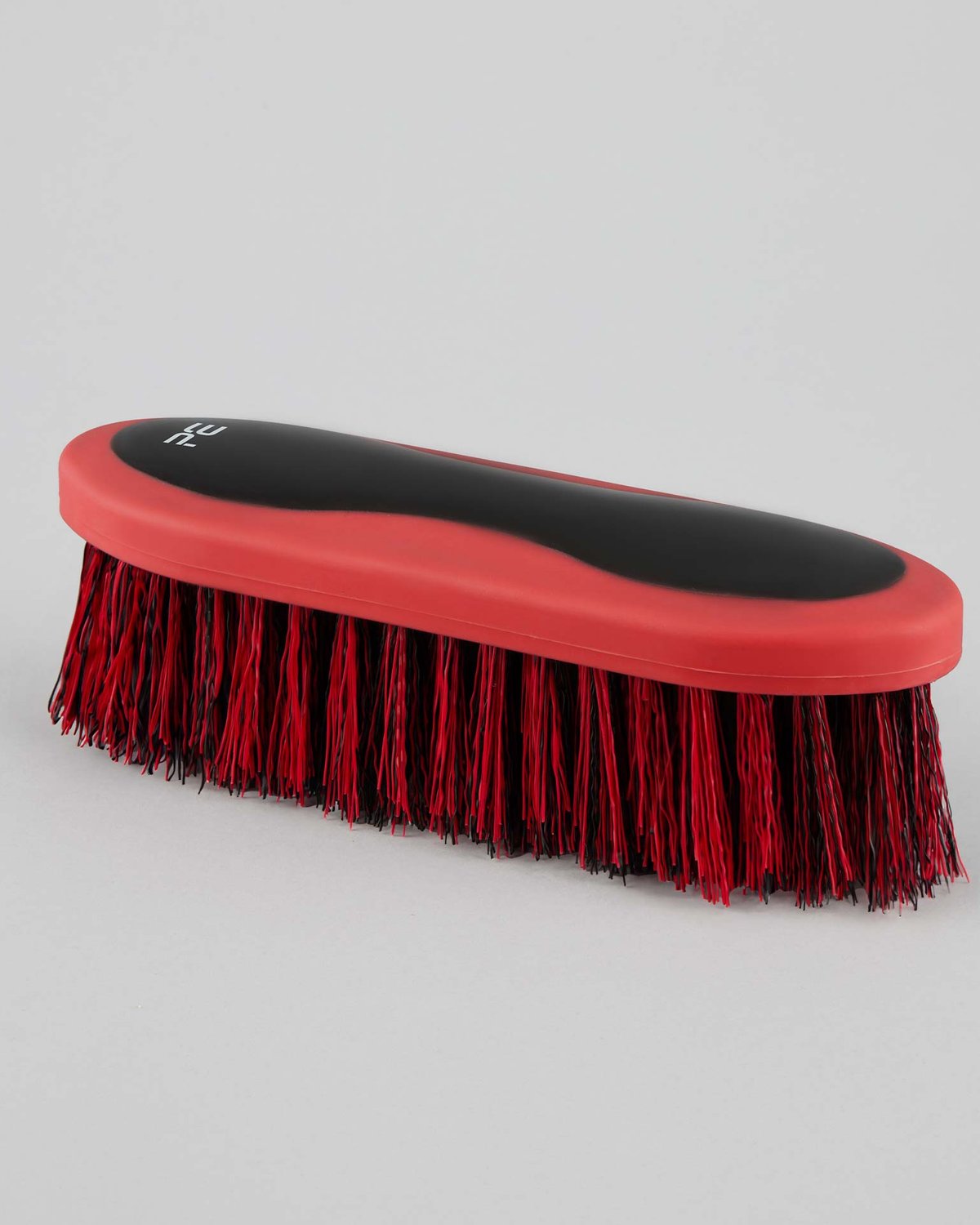 PREMIER EQUINE Soft-Touch Dandy Brush - Black & Red. Premium grooming brush for horses.