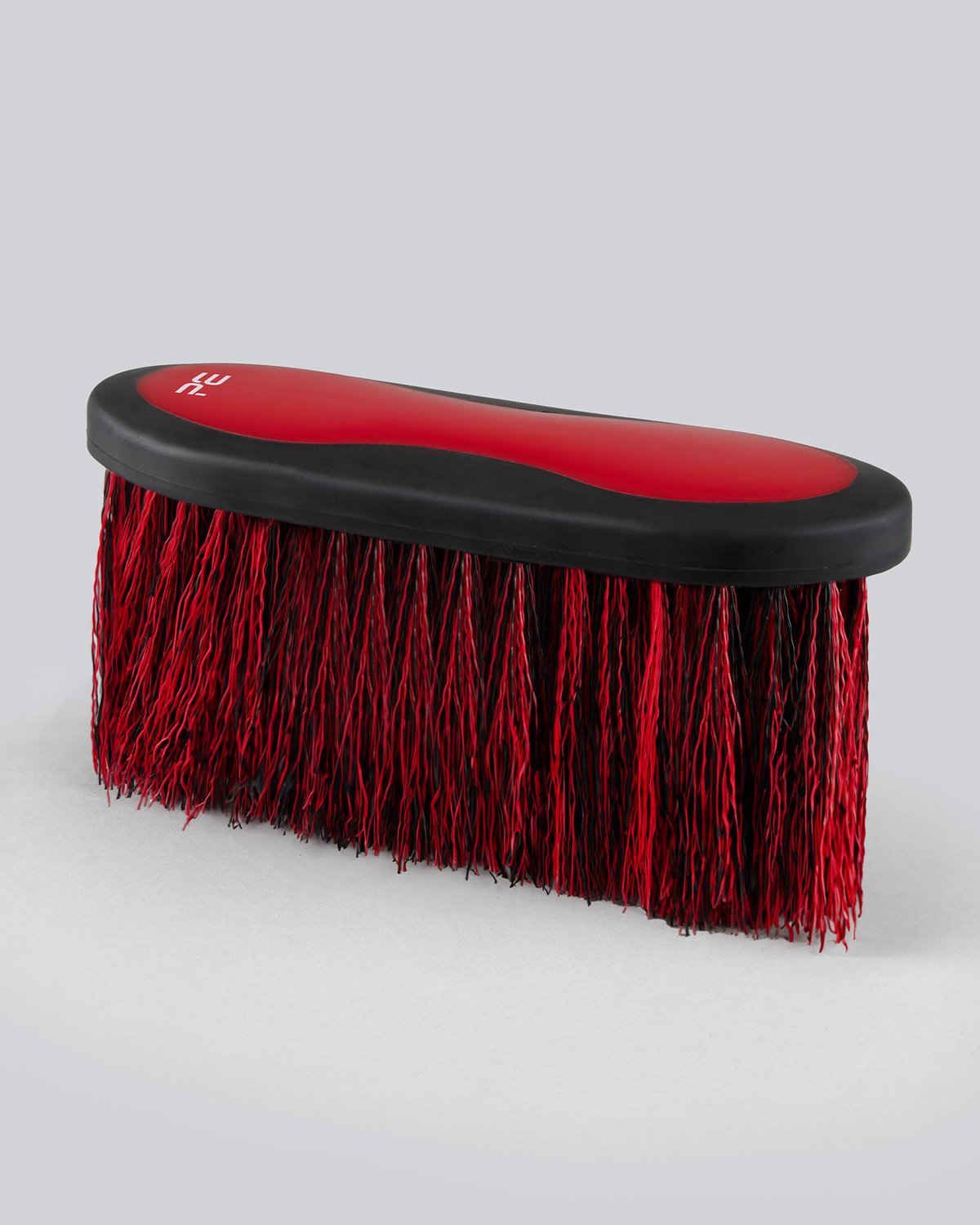 Premier Equine Soft-Touch Dandy Brush: Black & Red, Long Bristles. Horse Grooming Brush for Cleaning.
