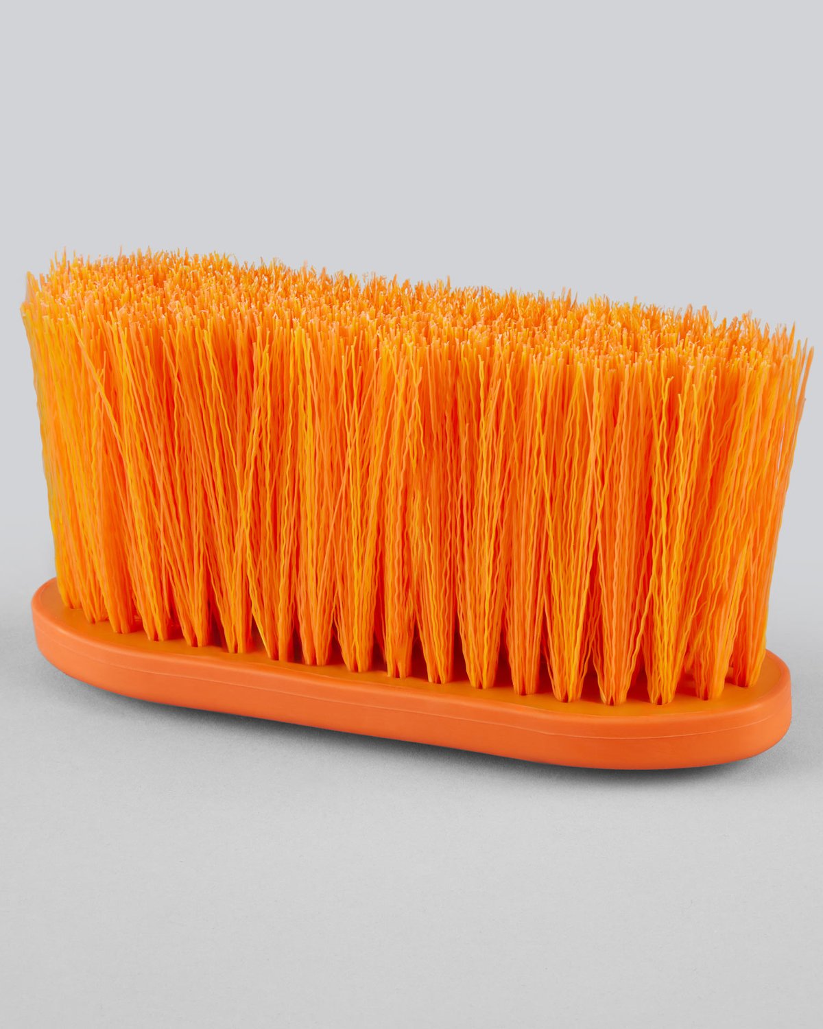 Premier Equine Soft-Touch Dandy Brush - Long Bristles Orange & Amber. Horse grooming brush for dust and dirt removal.