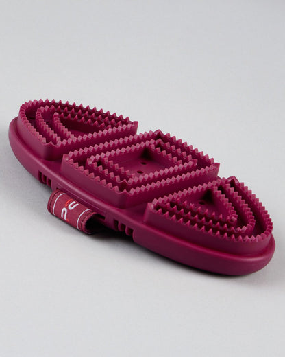 Premier Equine Soft-Touch Flexi Curry Comb Wine & Fuchsia - Horse Grooming Brush for Dirt and Loose Hair Removal