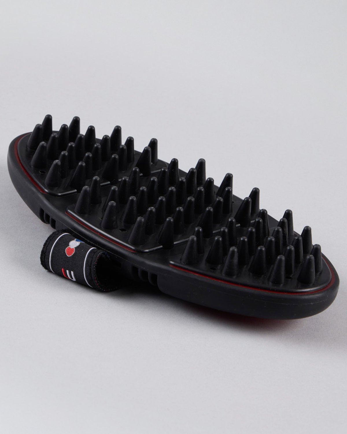 Premier Equine Flexi Massage Brush - Black & Red Horse Grooming Tool for Gentle Coat Care & Circulation