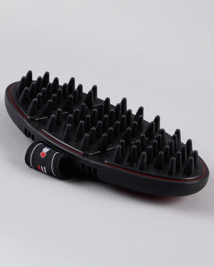 Premier Equine Flexi Massage Brush - Black & Red Horse Grooming Tool for Gentle Coat Care & Circulation
