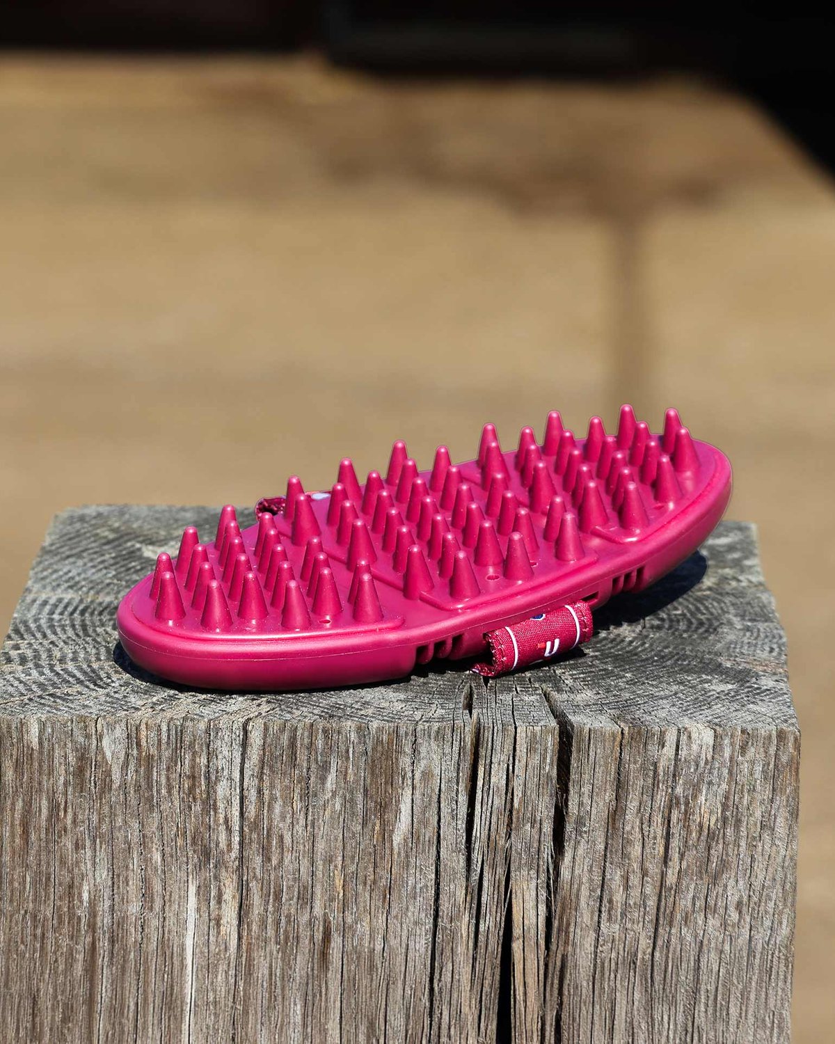 Premier Equine Horse Grooming Massage Brush - Wine & Fuchsia | Soft Touch Flexi Brush for Horses
