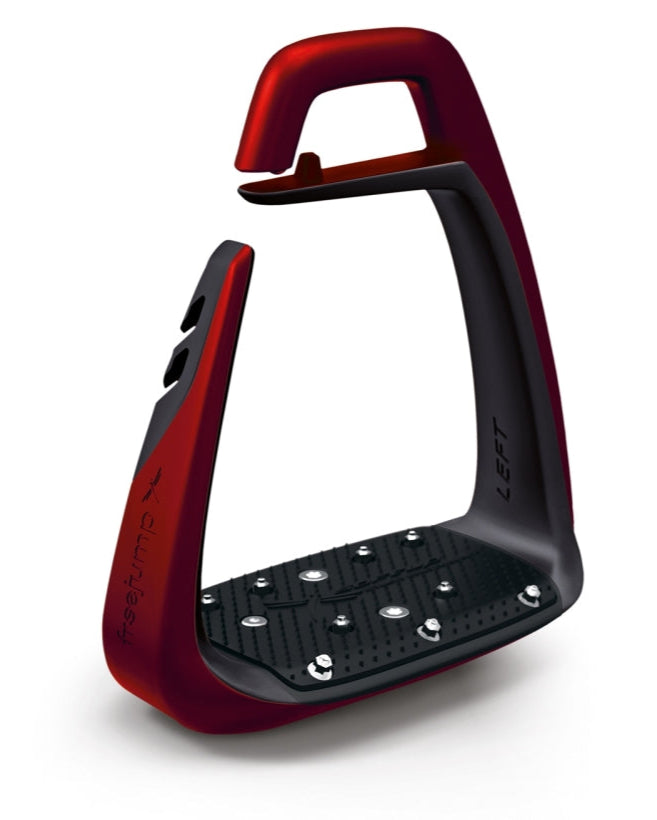 FREEJUMP SOFT UP CLASSIC Stirrup Pearl Red/Black - Equestrian Safety Stirrup for Riders