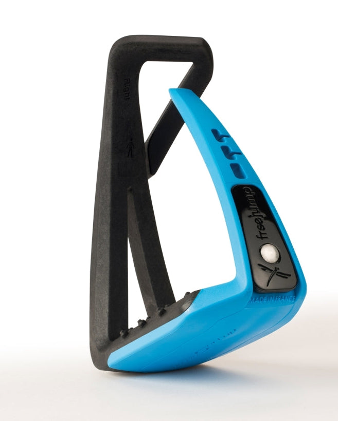 Freejump Soft Up Lite Stirrups - Black and Blue Equestrian Riding Stirrups