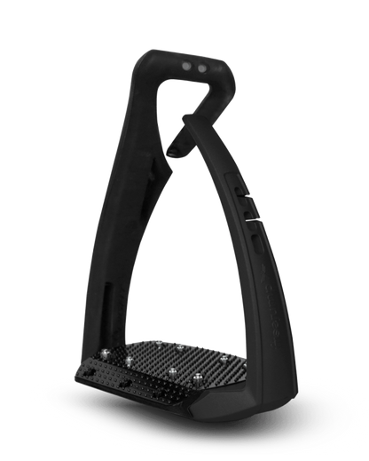 Black Freejump Soft Up Pro Plus Stirrups - Equestrian Safety and Comfort