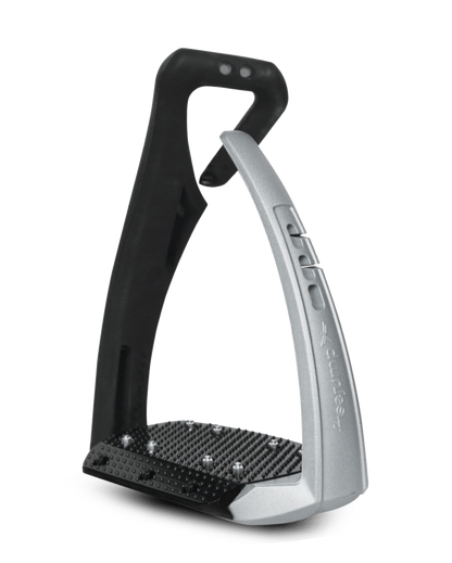 Freejump Soft Up Pro Plus Stirrups Black/Silver Equestrian Safety Stirrups | Equiflair