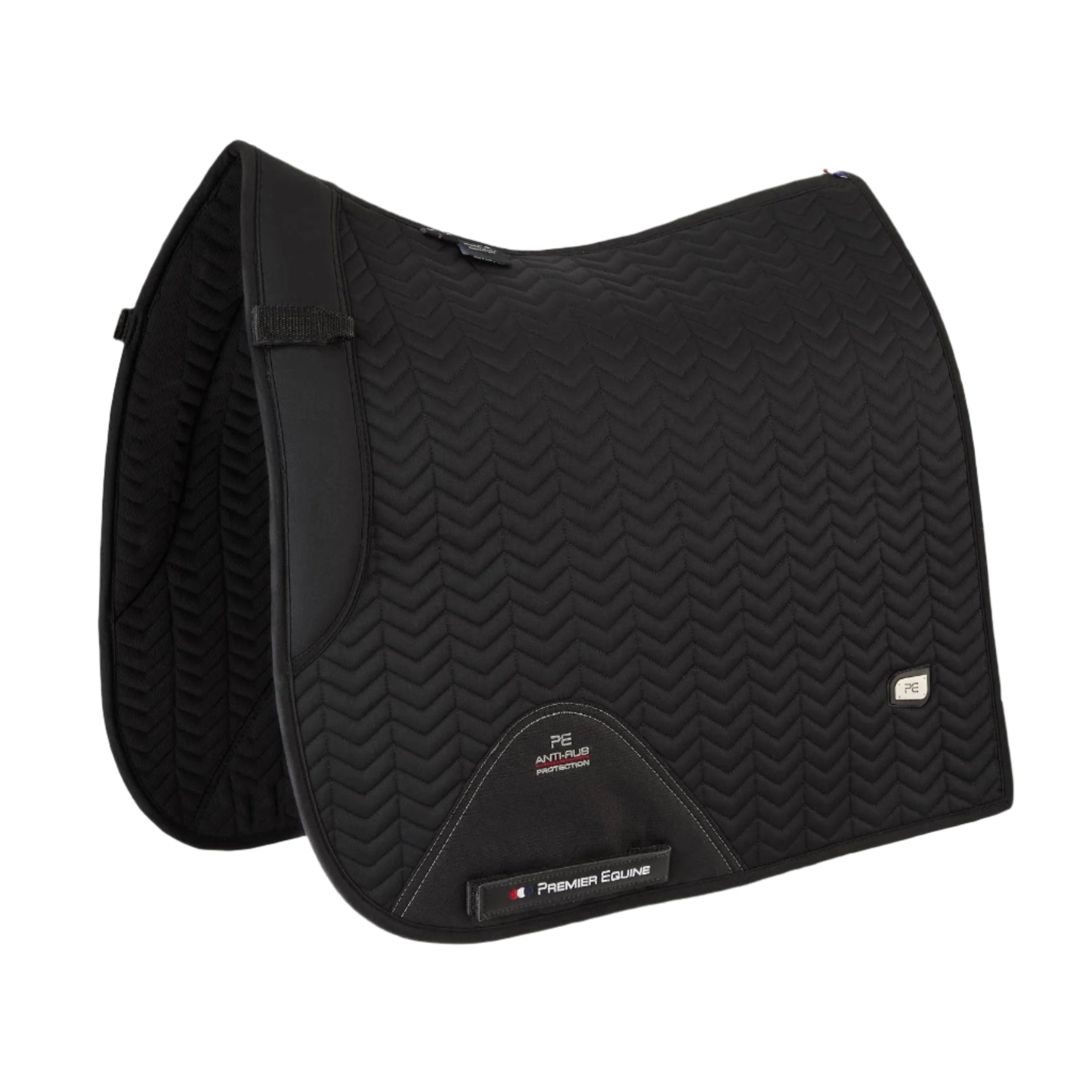 PREMIER EQUINE Sovereign Dressage Saddle Pad - Black | Chevron Quilted, High Wither, Comfortable Horse Riding Pad