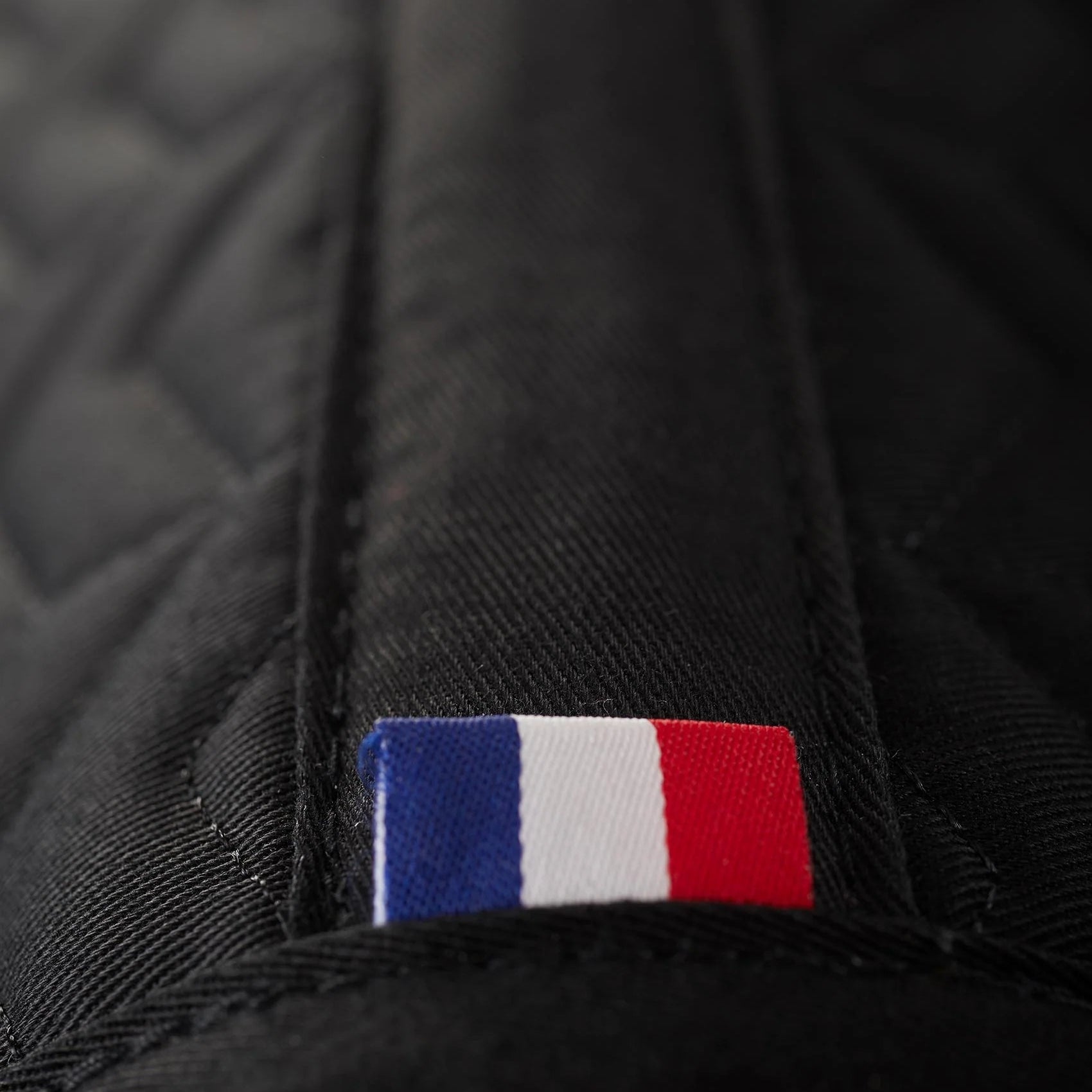 Premier Equine Sovereign Black Dressage Saddle Pad with French Flag Detail - Quilted & Anatomical Design for High Wither