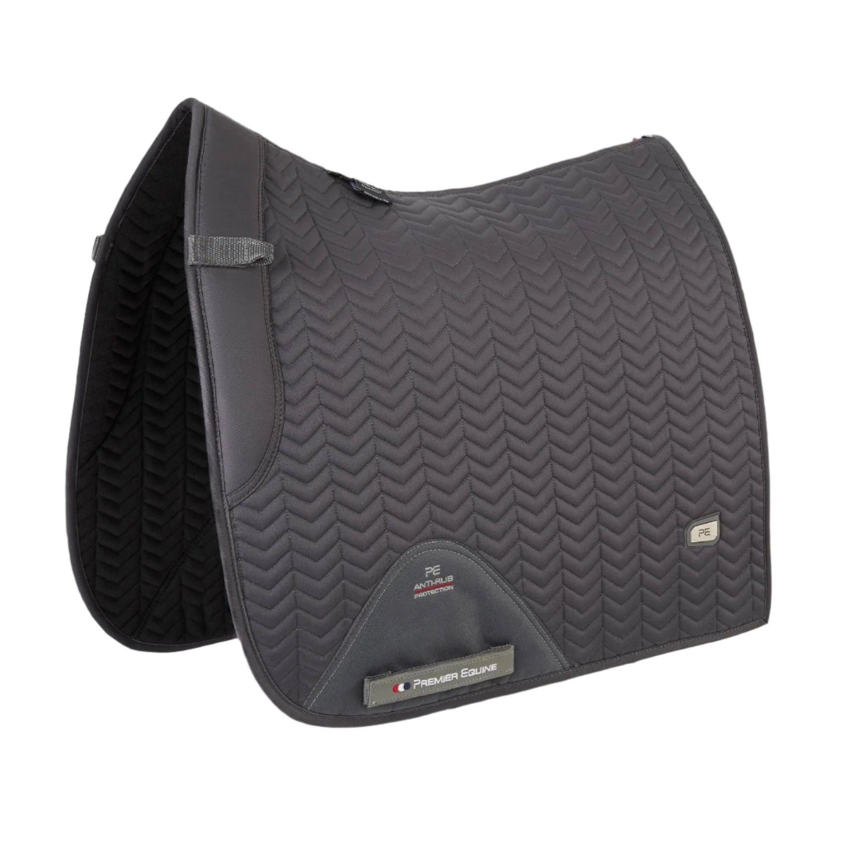 Premier Equine Sovereign Dressage Saddle Pad - Grey - High Wither, Breathable Equestrian Square