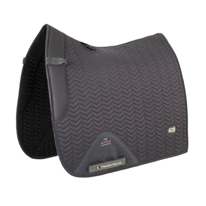 Premier Equine Sovereign Dressage Saddle Pad - Grey - High Wither, Breathable Equestrian Square