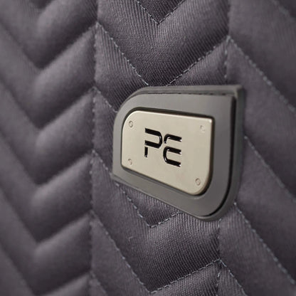 Premier Equine Sovereign Dressage Square Grey: Chevron Quilted Saddle Pad for Horse Riding