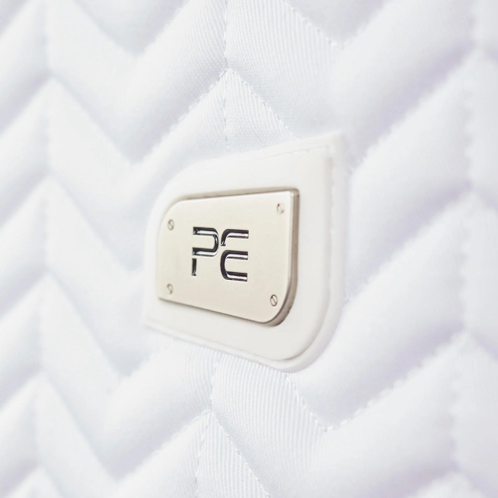 Premier Equine White Sovereign Dressage Saddle Pad - Chevron Quilted Design
