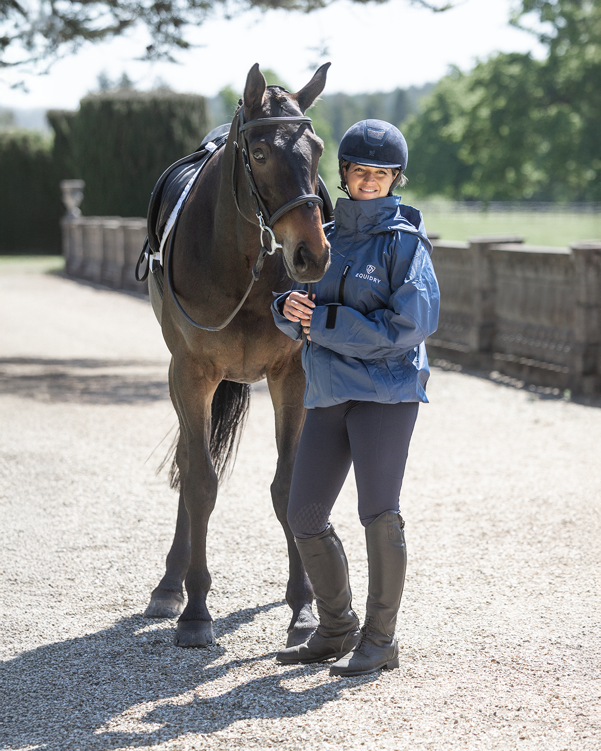 EQUIDRY Shortie Mac Women's Mesh Lining Steel Blue