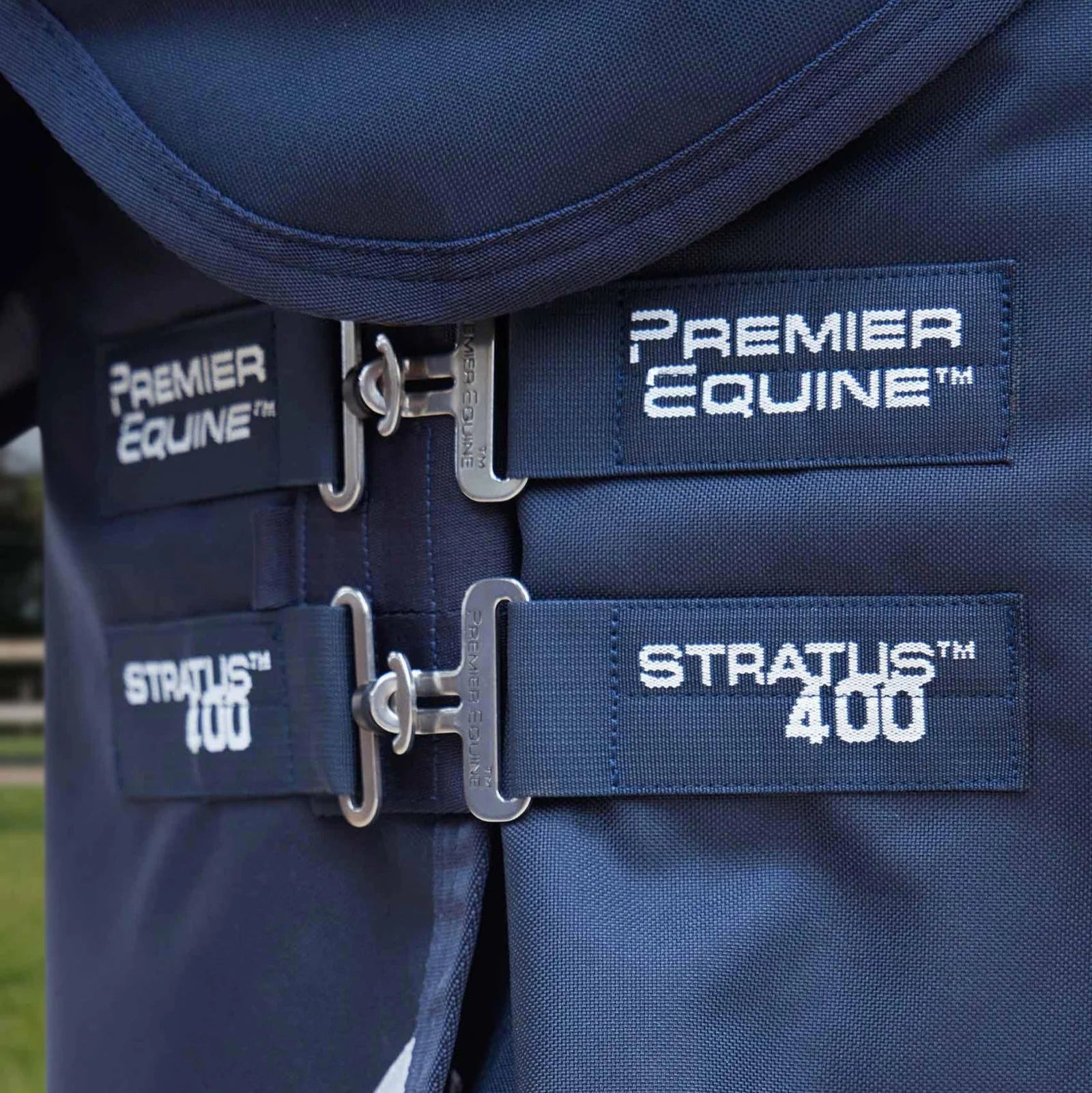 Premier Equine Stratus 1200 Series 400g Turnout Rug with Classic Neck Cover Navy