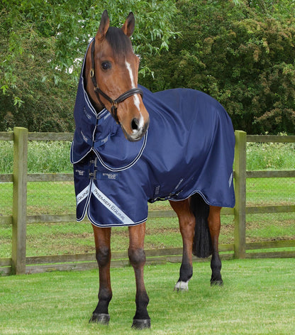 Premier Equine Stratus 600D 100g Horse Rug with Neck Cover - Navy Turnout Rug