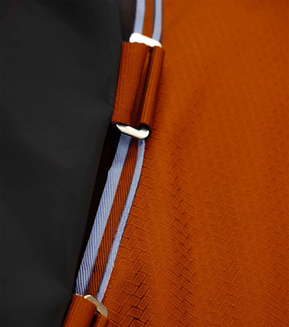 Premier Equine Stratus Orange Horse Turnout Rug with Neck Cover - Durable Outdoor Protection