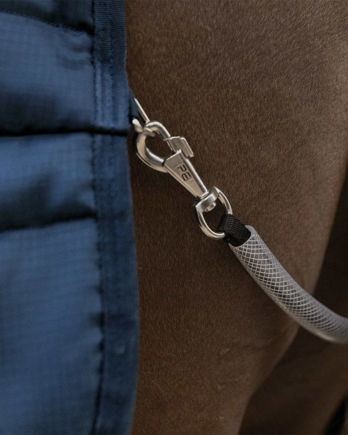 Premier Equine Stratus Stable Rug detail: Clip, material, and construction quality.