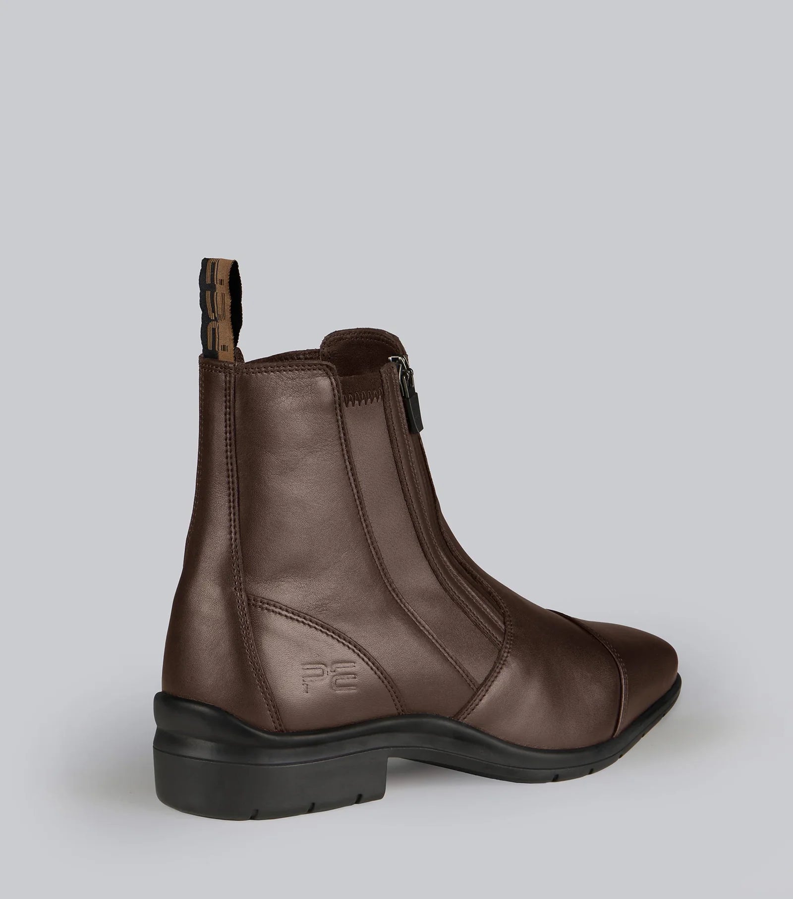 Premier Equine Taro Waterproof Brown Leather Paddock Boot. Stylish riding boot for equestrian activities.