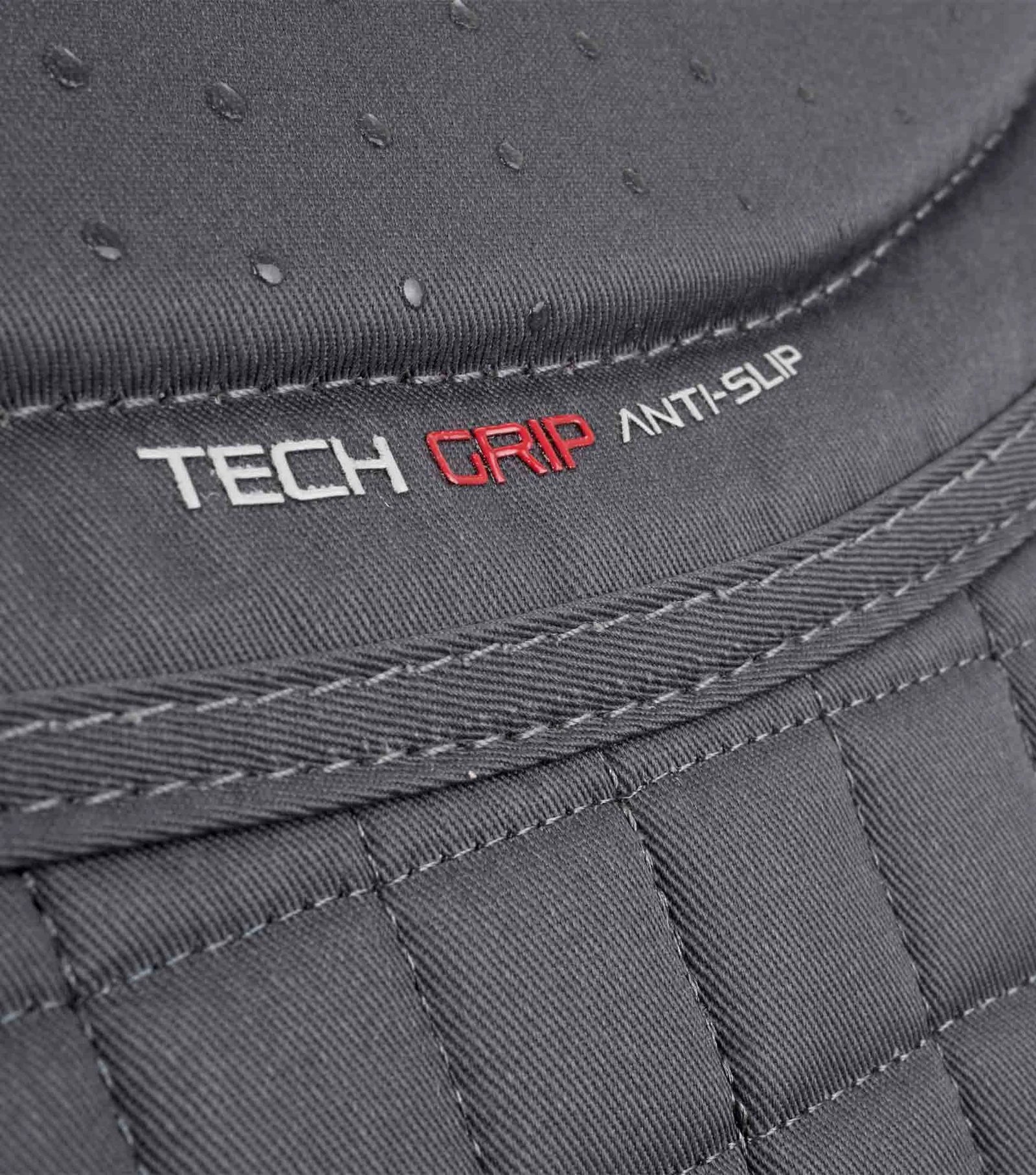 Premier Equine Tech Grip Anti-Slip Saddle Pad GP Jump, Gray. Close contact, horse riding equestrian equipment.