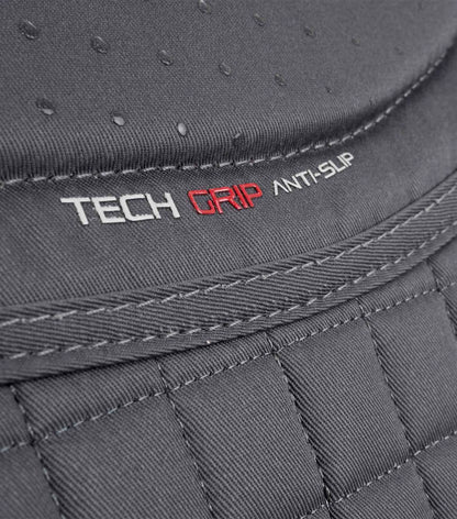 Premier Equine Tech Grip Anti-Slip Saddle Pad GP Jump, Gray. Close contact, horse riding equestrian equipment.