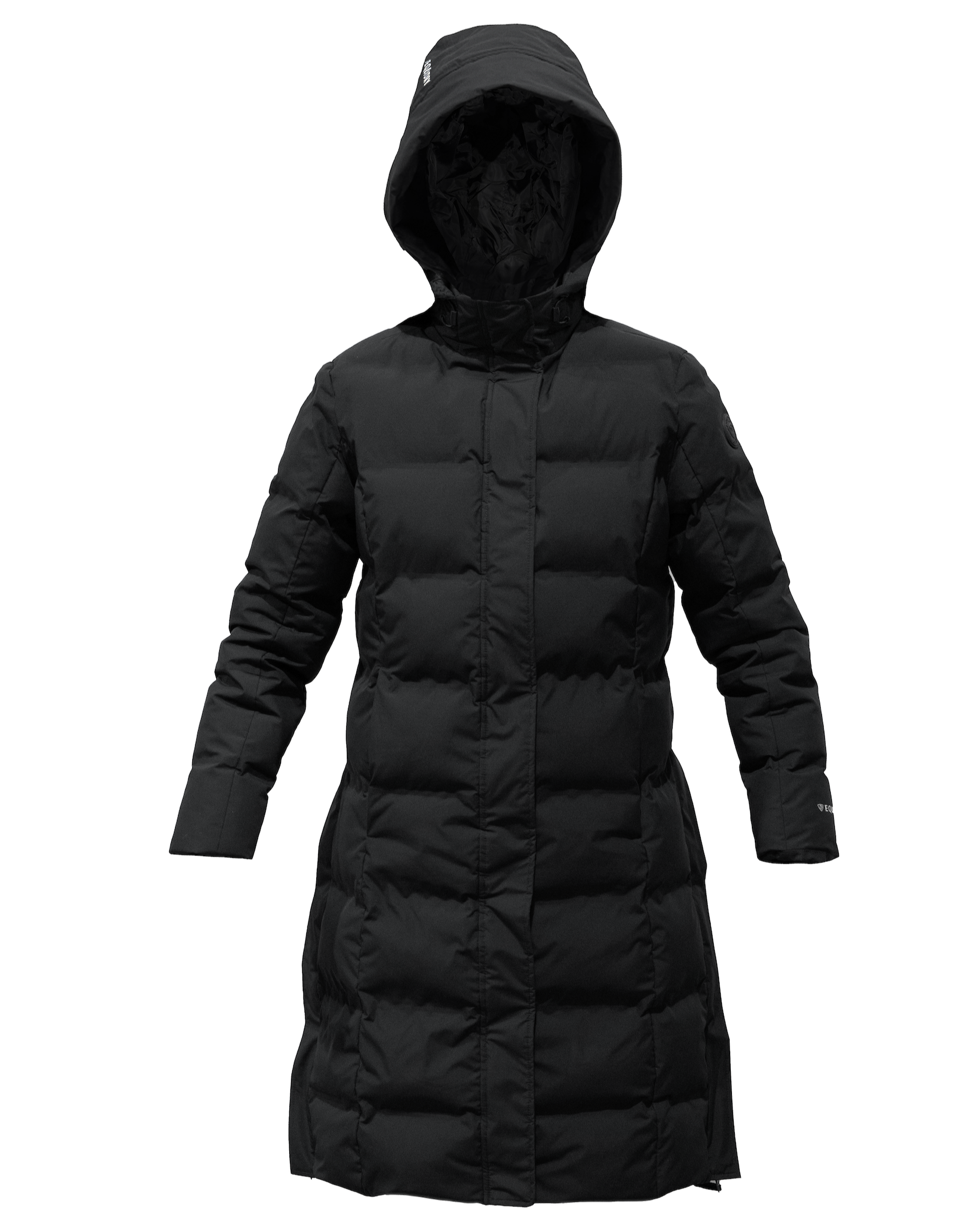 EQUIDRY Thora Waterproof Riding Puffer Coat - Girl's Black Equestrian Winter Jacket with Hood. #EquestrianFashion #RidingCoat