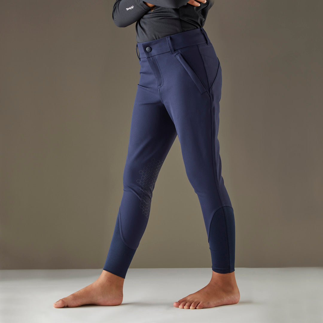 Toggi Contour Children's Breeches Teen - Navy Blue Equestrian Riding Pants with Silicone Grip
