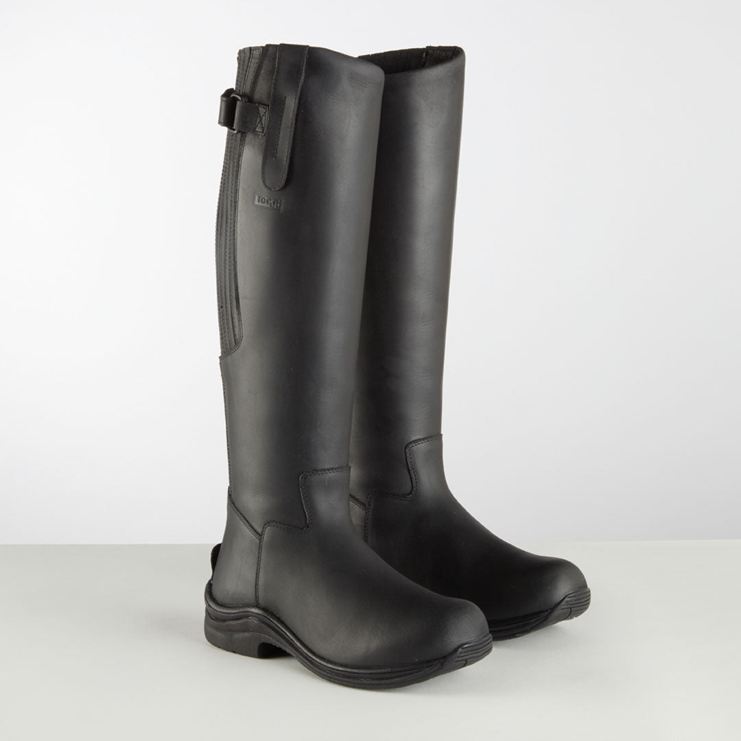 Toggi Calgary black leather riding boots - wide fit