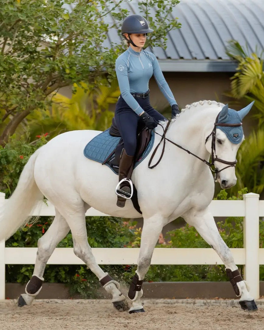 LeMieux Loire Fly Hood Ice Blue: Horse riding equipment, horse, rider, equestrian