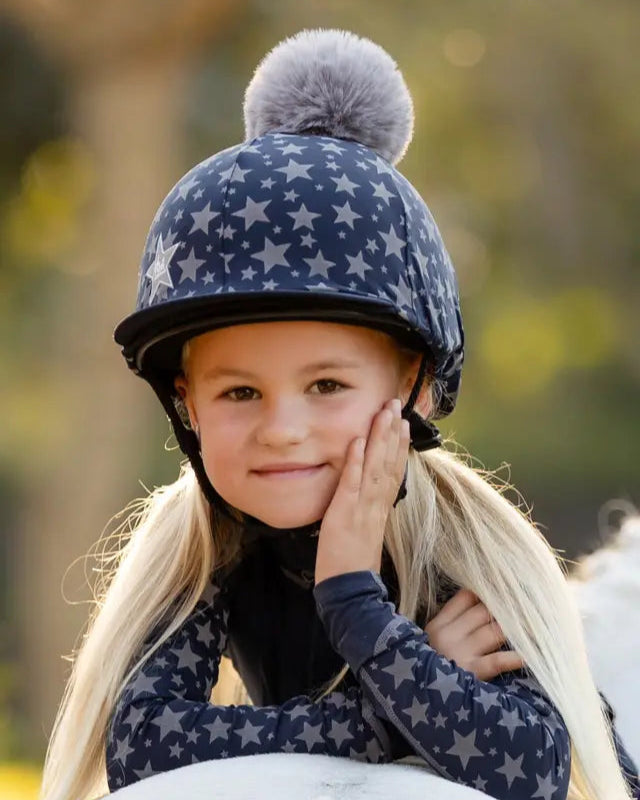 Young Rider with Reflective Star Helmet Silk by Equiflair: Stylish Children's Equestrian Gear