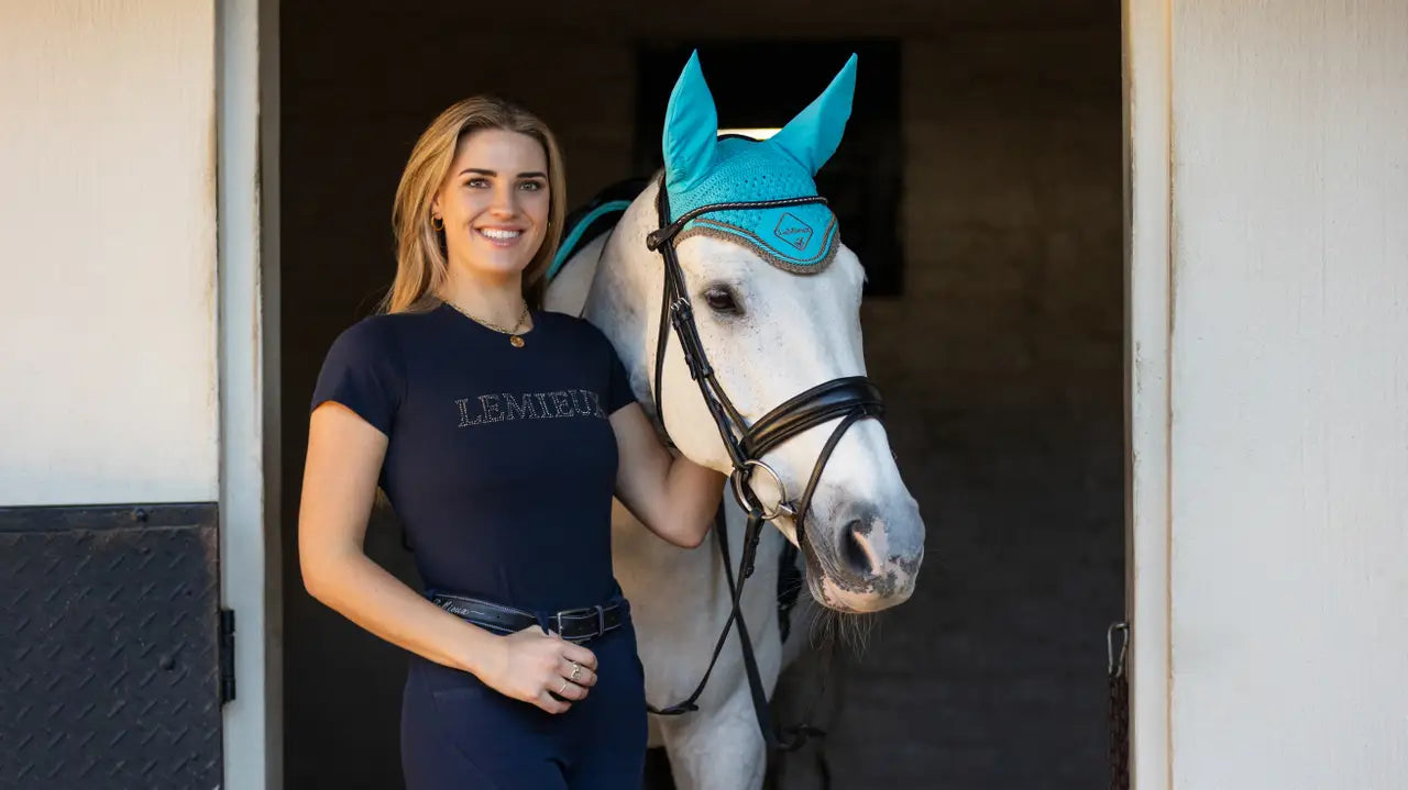 LeMieux Classic Fly Hood Azure: Equestrian Style & Protection by Equiflair