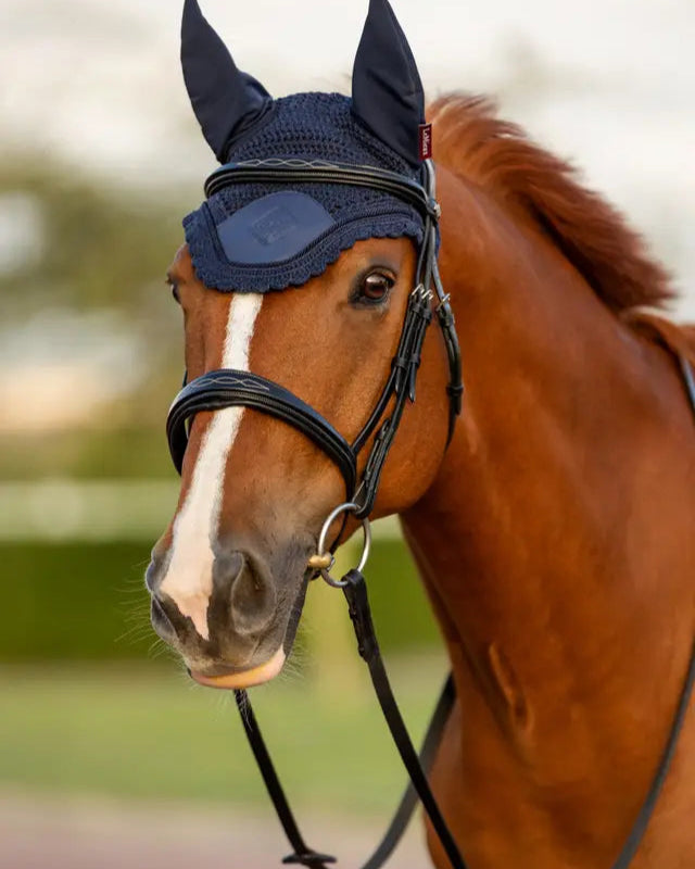 LeMieux Elite Fly Hood Navy - Horse Equestrian Protection
