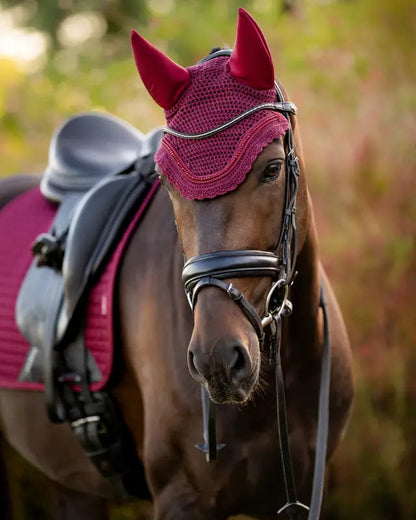 Lemieux Diamante Acoustic Fly Hood Burgundy Horse Equestrian Ear Cover | Equiflair