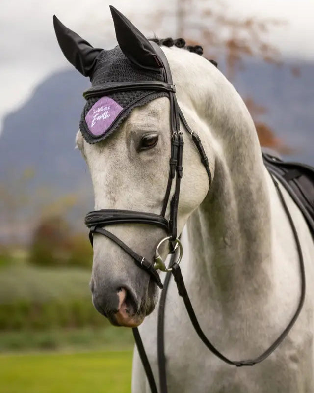 Lemieux Earth Fly Hood Thistle: Stylish, Sustainable Horse Ear Bonnet with Recycled Materials - Equiflair