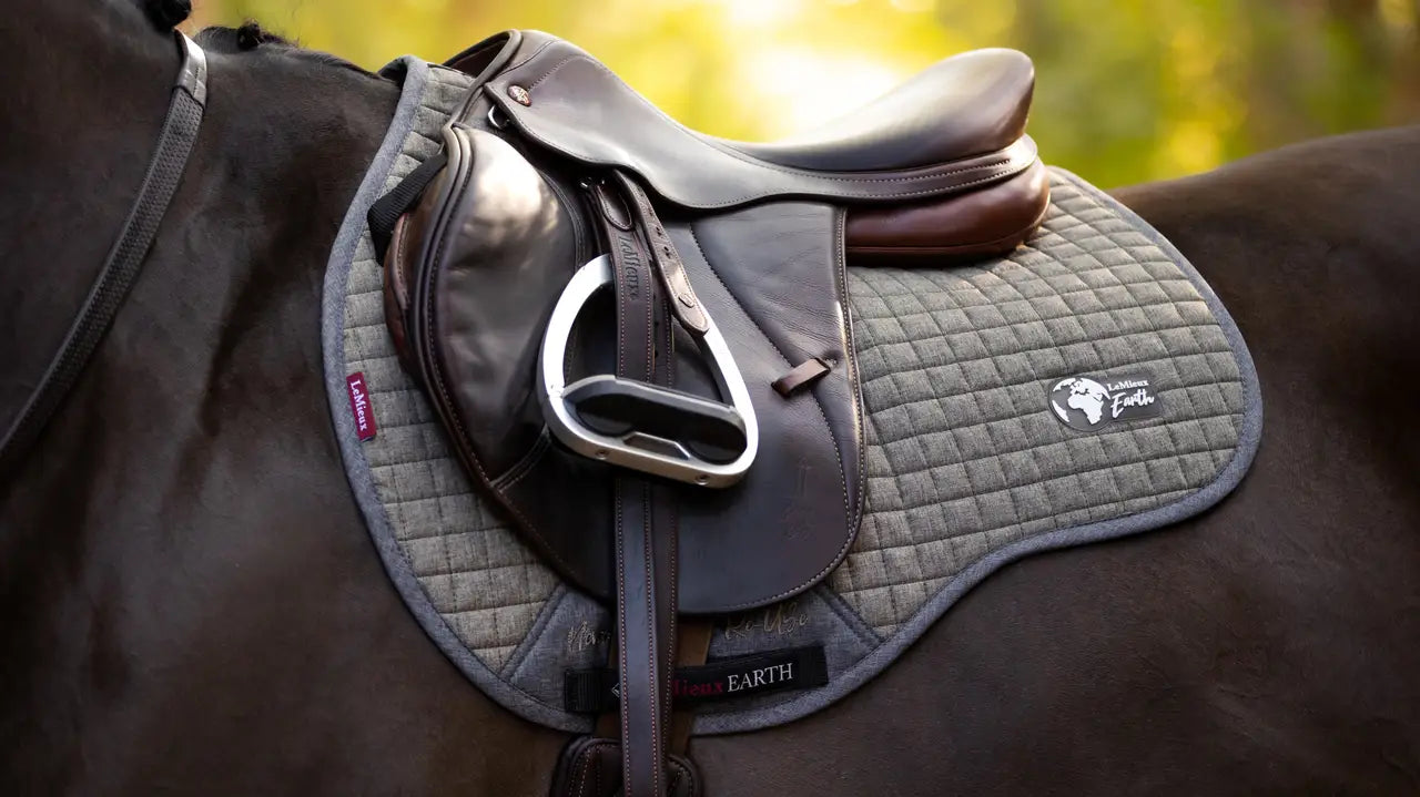 Lemieux Earth GP Square Saddle Pad - Moss. Sustainable Horse Riding Tack - Eco-Friendly Saddle Pad for General Purpose Saddles