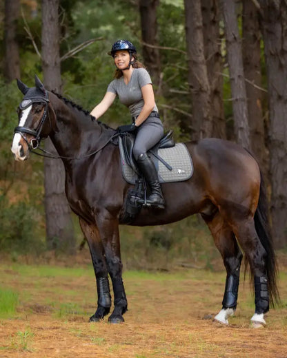 LeMieux Earth Dressage Square Saddle Pad Moss: Eco-Friendly Horse Riding Equipment