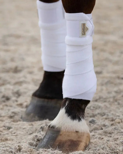 White LeMieux Loire Polo Bandages: Horse Leg Wraps for Equine Leg Protection & Support